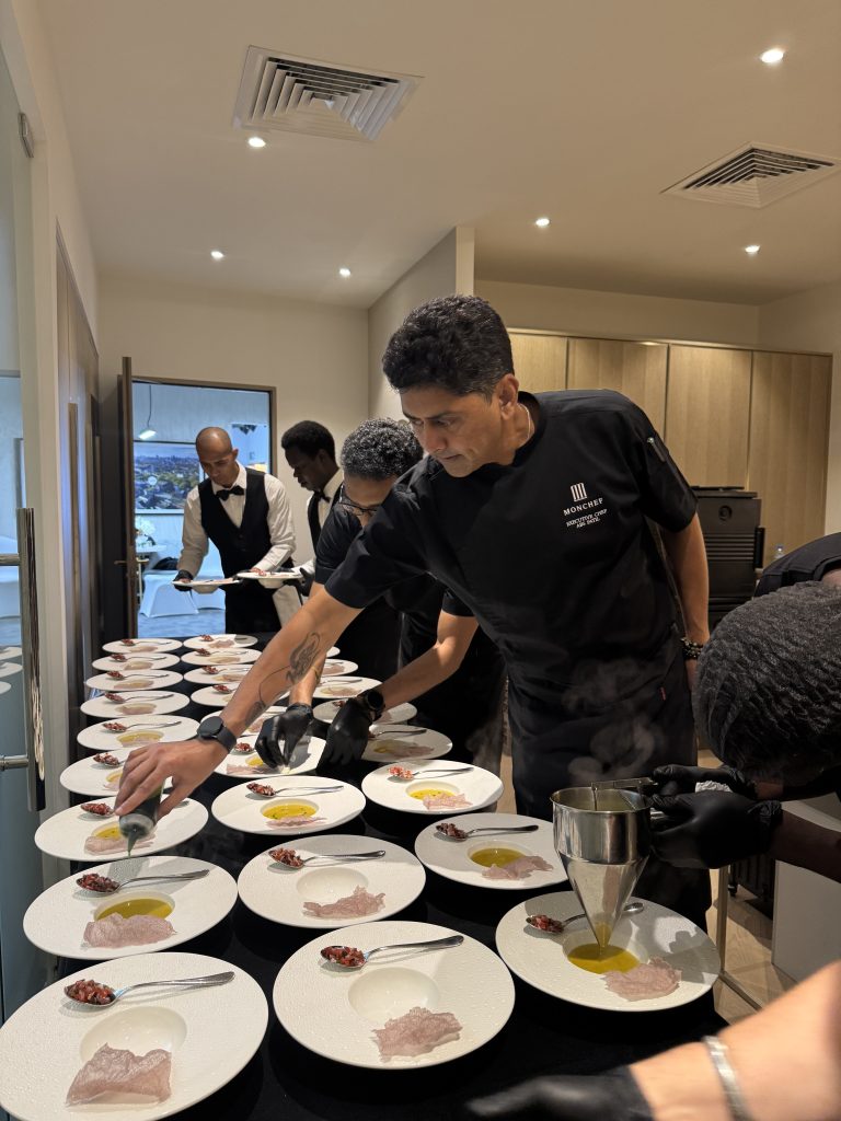 Private Chef preparing fine dining dishes